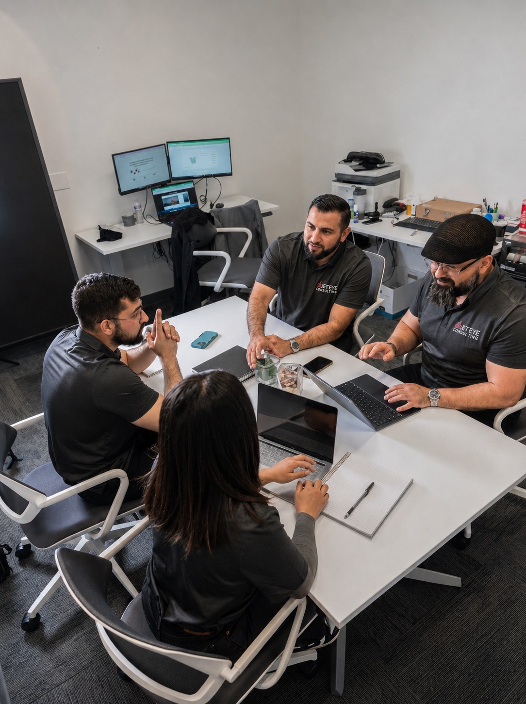 The Jet Eye team working around the strategy table